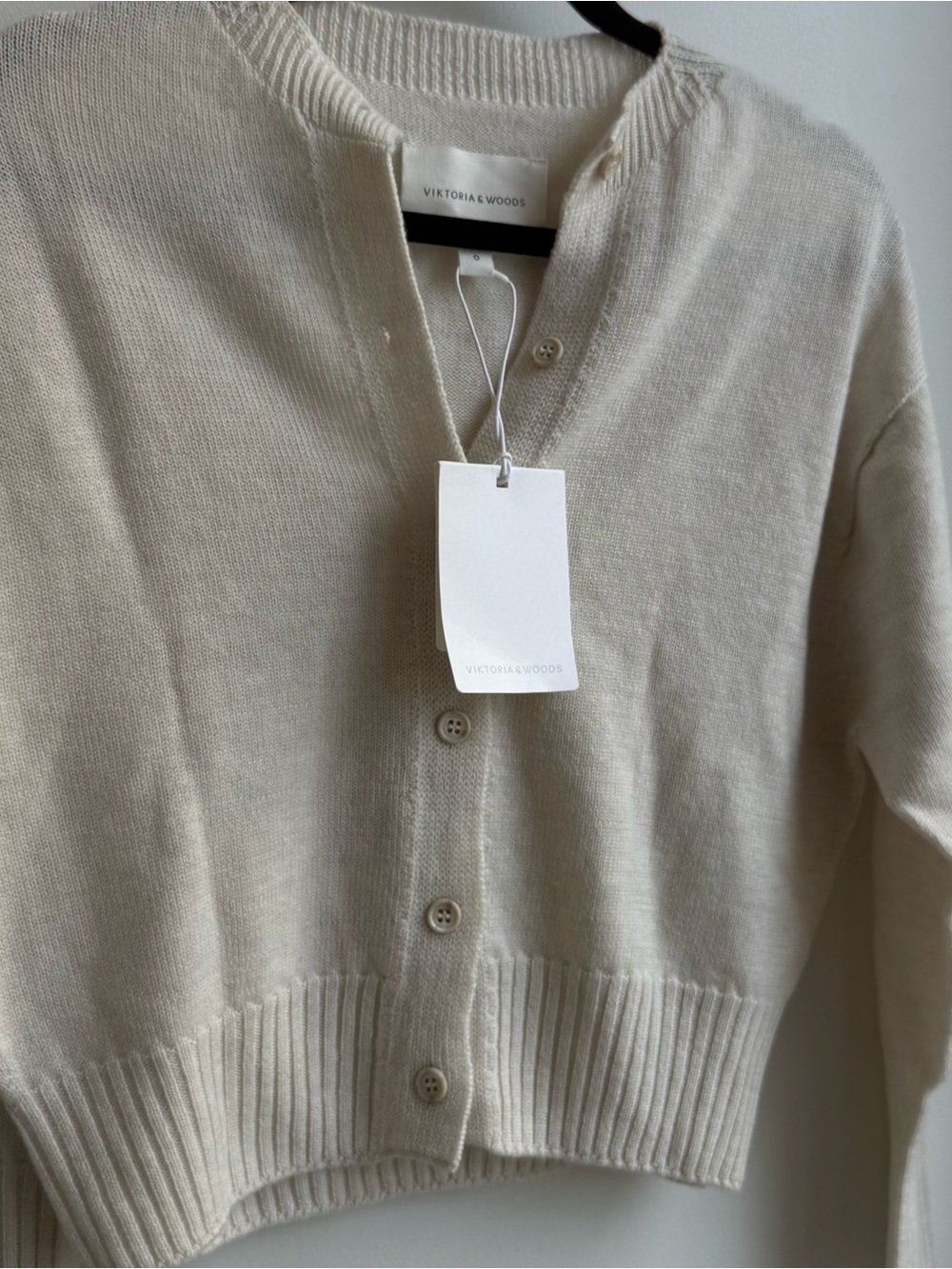 Viktoria & Woods Hart Merino Cardigan - Ivory Cream - Picture 3 of 6